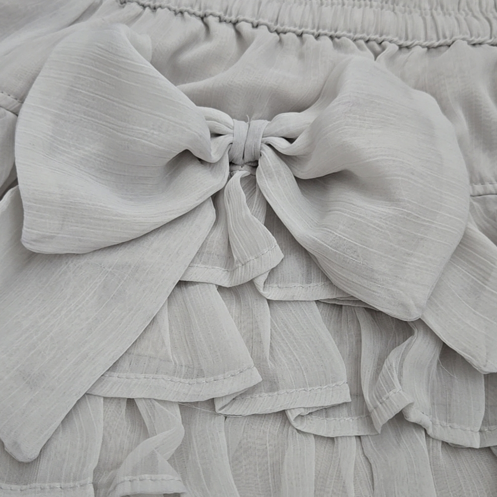Hollister Gray Ruffle Layer Skirt With Bow - Size S - Nwt - Picture 2 of 7